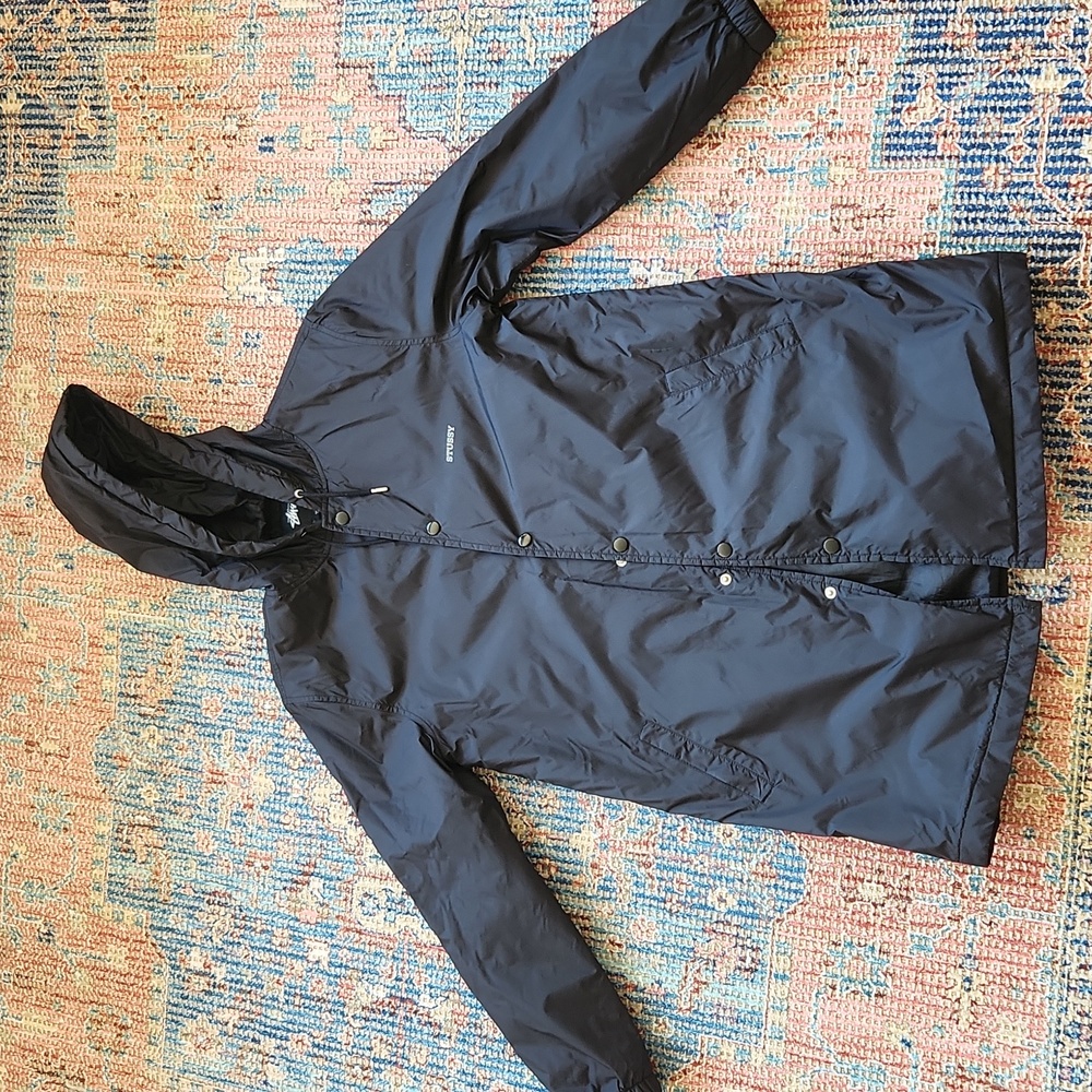 EUC Stussy Long Hooded Coach Jacket